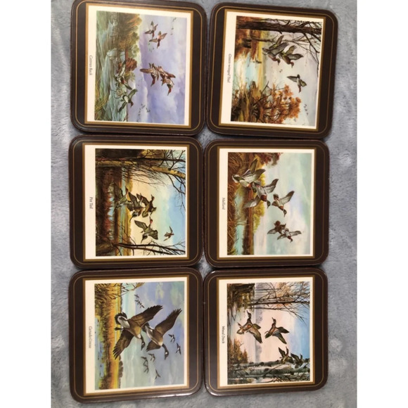 Vintage Pimpernel Coasters Luxe Finish Scenes of mallard ducks - Picture 2 of 2